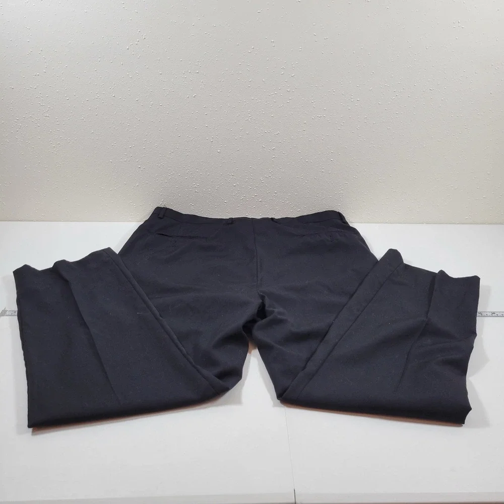 Pronto‎ Uomo Dress Pants Mens 38 Black Excellent 100% Wool Platinum Trousers